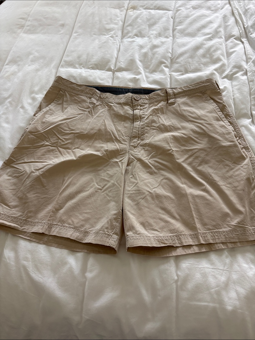 Men's Flat-Front Casual Shorts in Tan